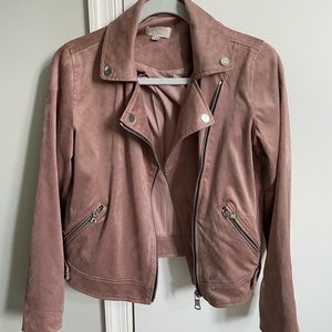 COPY - Pink Suede-like Moto Jacket